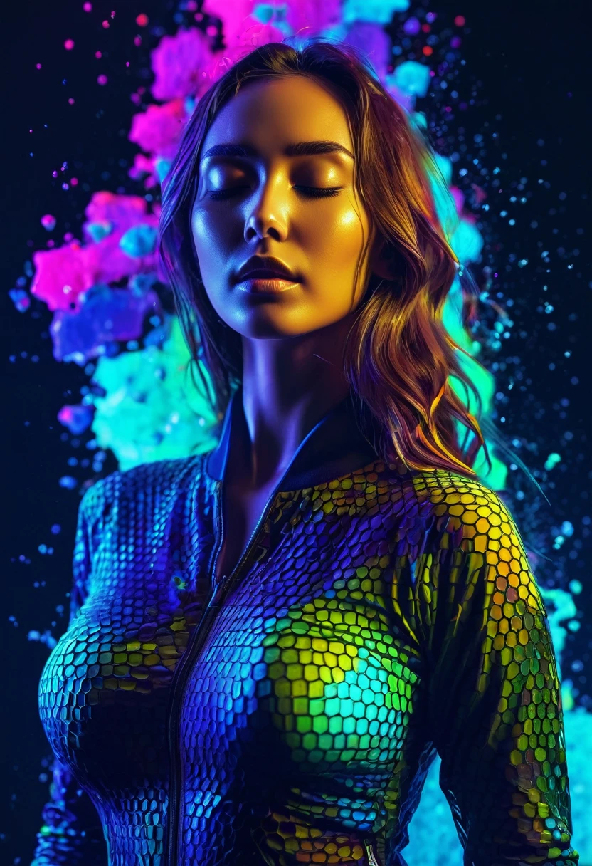 masterpiece,best quality,woman,closed eyes,
splashing,abstract,psychedelic,neon,(honeycomb pattern deepv v outfit),(creative:1.3),sy3,SMM,fantasy00d, ultra clear