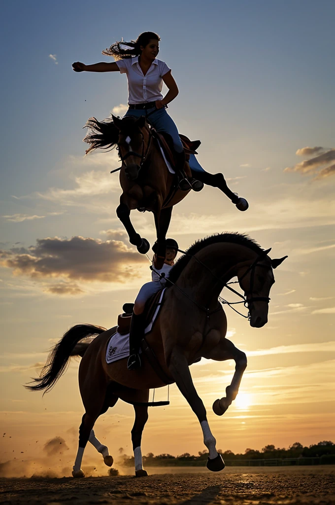 Black and white fashion photo of tall blonde undressed nude guy riding black horse. black leather boots only, bare skin