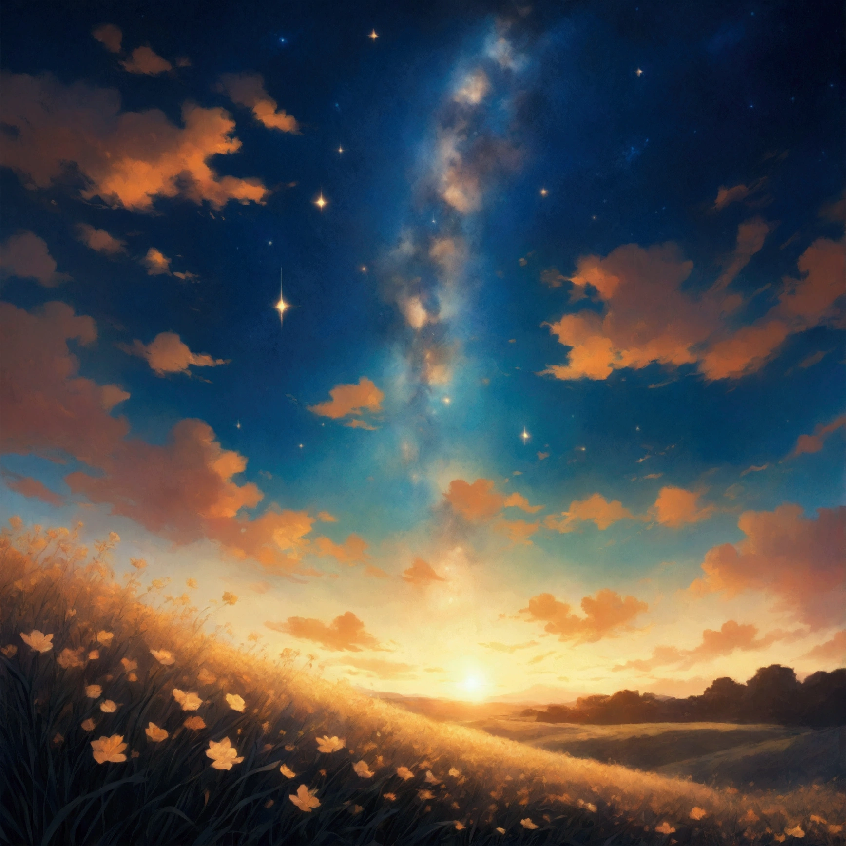 Beautiful Landscape, Starry Sky, Night Sky, mysterious, grow, 幻想的
漆黒のNight Skyに輝く無数の星
天の川
流れ星
幻想的な光