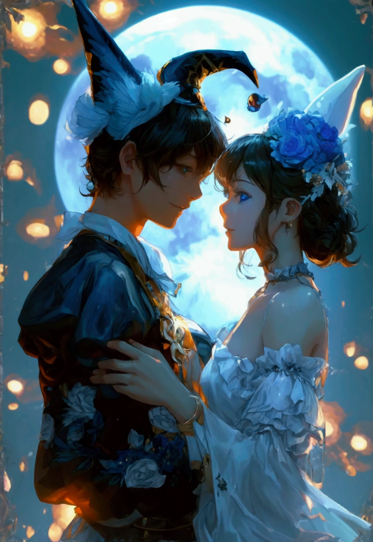 Clown、moonlight、Moonlit Night、Fantasy、mysteriouasterpiece、Perfect Art、Award-winning works