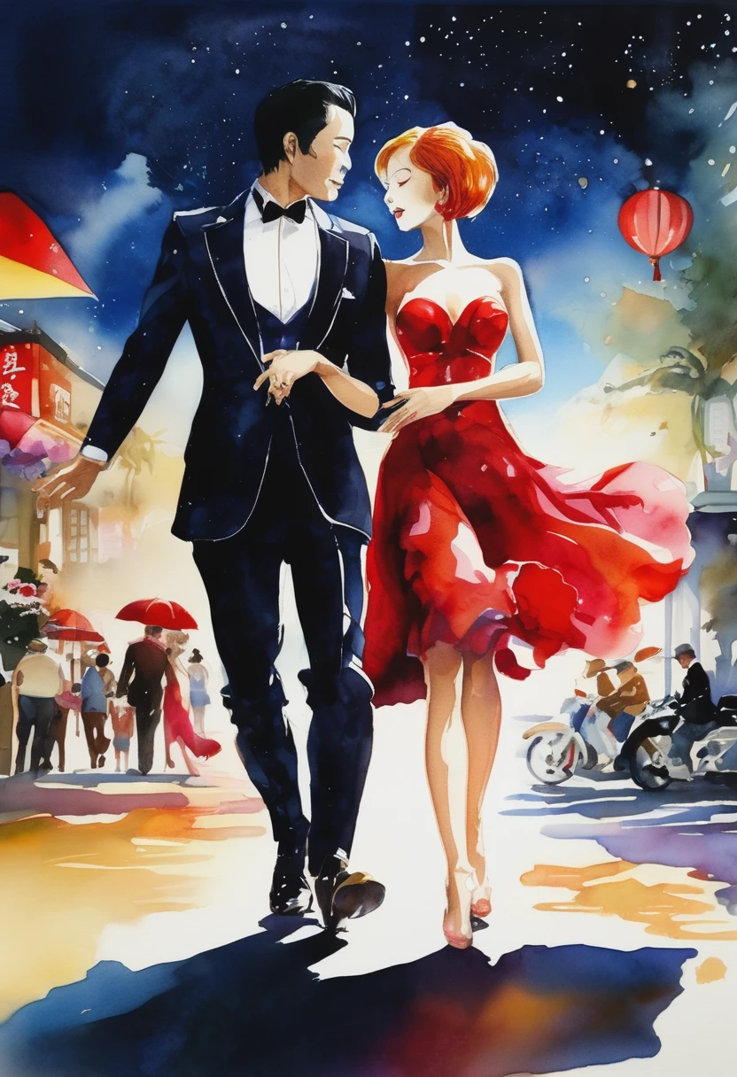 (artwork:Otomo Katsuhiro)
8K, High resolution, A complex and intricate masterpiece, (Summer vacation:1.2), (Skeleton men and women dancing ballroom dance、Male skeleton wearing a black suit、The female skeleton is wearing a red dress、Two people in love、 Organic Shapes, Hard Edge, Anatomically correct body,  Ultra-realistic, elegant,Cinema Lighting, Very detailed, Vibrant colors, Octane Rendering、Unreal atmosphere, Award-winning works, Bright and rich colors, iridescent accents, Dramatic Shadows,Dynamic and atmospheric lighting, Anamorphic Lens, Sharp focus, Otomo Katsuhiroによる精緻で緻密な傑作, Katsuhiro Otomo STYLE, Pop Surrealism, watercolor , 