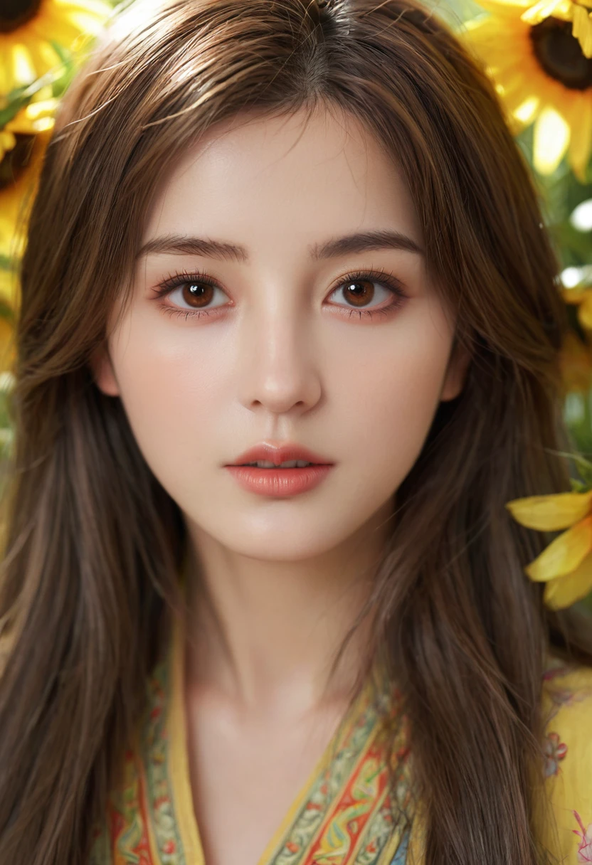 best quality, masterpiece, (realistic:1.2), 1 girl, brown hair, brown eyes,Front, detailed face, beautiful eyes