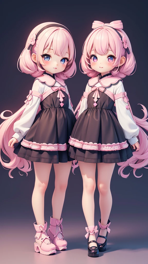 ((petite kawaii bishojo, 2girls)), ((kawaii  face)), ((kawaii cute eyes)), ((masterpiece)), ((best quality)), ((ultra detailed)), ((8k)), (depth), (crisp), (exquisite), ((highres)), ((high standard)), ((beautiful and aesthetic)), (super detailed skin), (perfect anatomy), (full body), (blush), (lipstick), (cheeky)