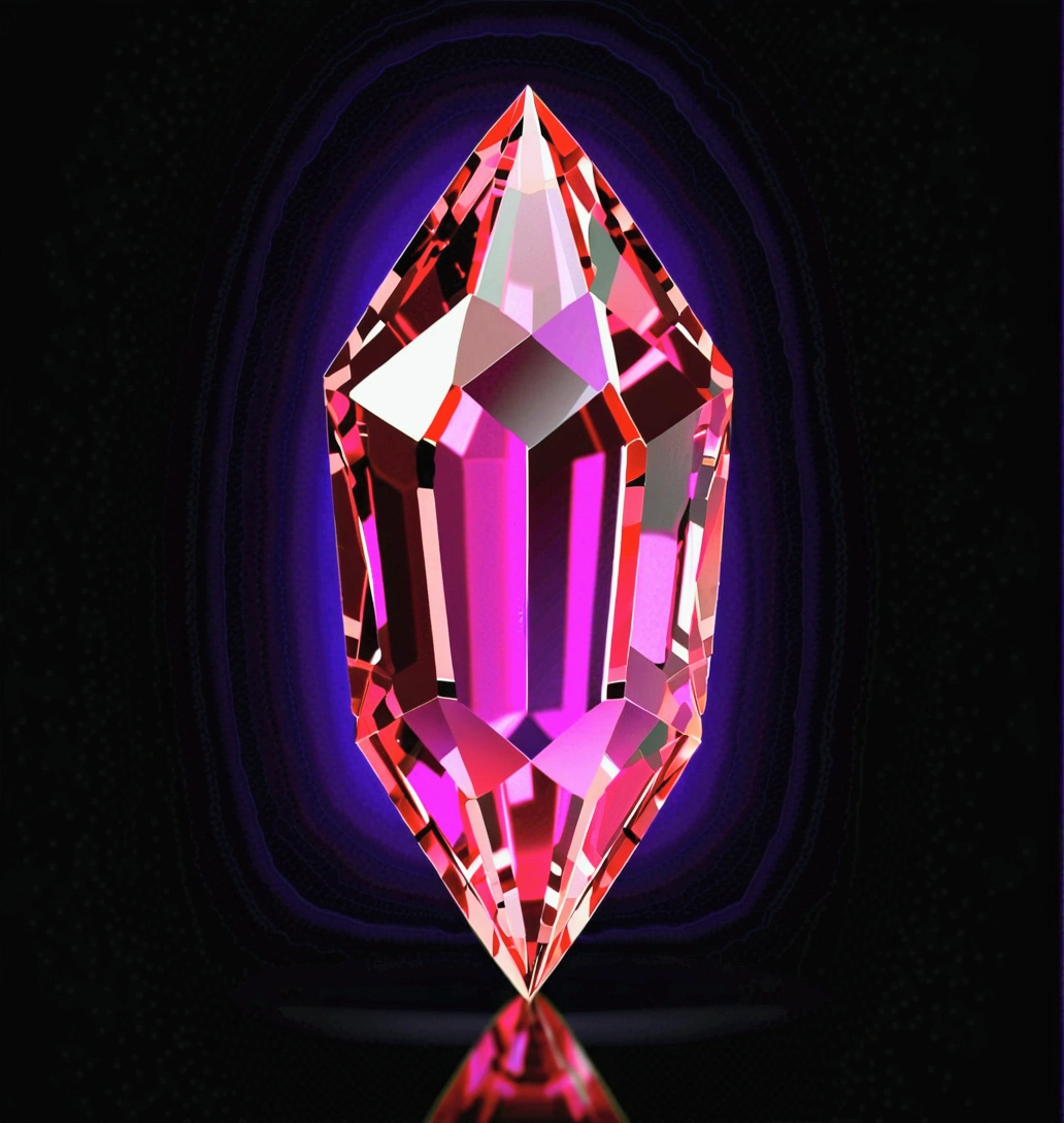 colorful 3d ruby on black background 