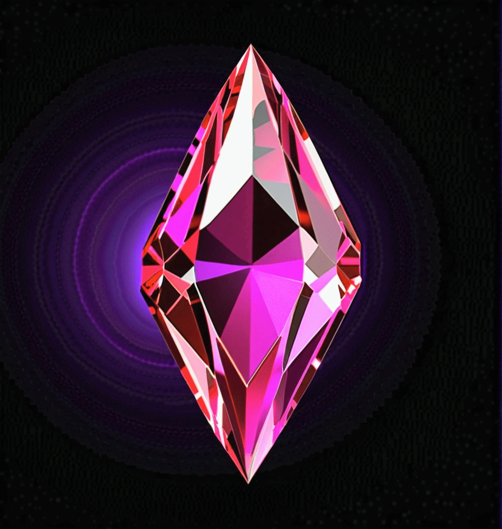 colorful 3d ruby on black background