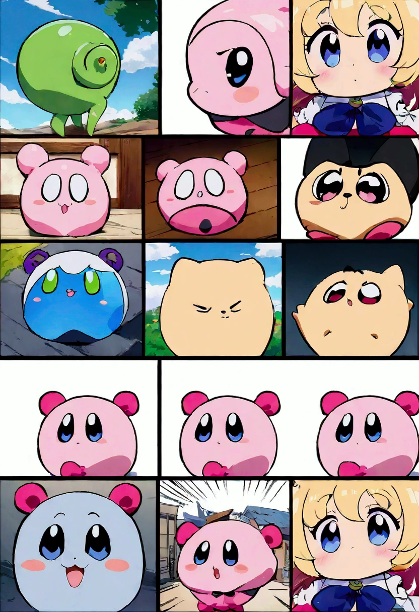 (Best Quality,masutepiece:1.2), In the style of Jack Kirby 60&#39;s, (Anime style,Comic Core:1.1), A compilation of cuteness, storyboard