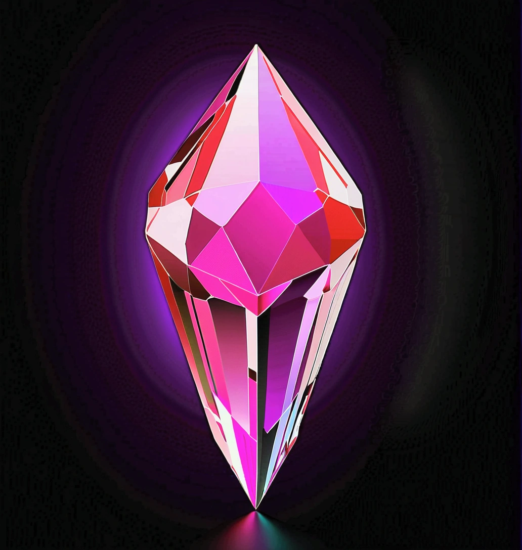 colorful 3d ruby on black background art