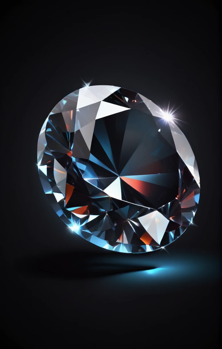 3D diamond icon on black background