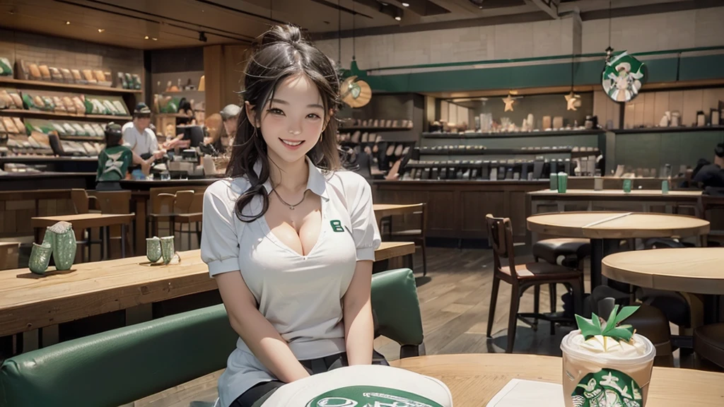 
((((((((Emphasize cleavage))))))))
((((((((A female junior high school student in a short-sleeved white tennis polo shirt))))))))
((((((((A junior high school girl in a white tennis miniskirt))))))))
(((((((お洒落でcuteInside the Starbucks store)))))))
8K、RAW Photos、Highest quality、Super detailed、Super Resolution、Ultra HD、8K壁紙、Amazing details
((((((tennis racket))))))


(((((((Inside the Starbucks store)))))))、
((((((Sit down and eat cake、Drink Starbucks coffee、smile))))))、((Heart Necklace))




Modern and sleek design：Interior design using natural materials、Many of the designs are warm and made using wood and metal.。
Large windows：自然光をたっぷり取り入れるためのLarge windowsがあり、Providing a bright and open space。
Green Interior：Potted plants are effectively placed、It creates a relaxing atmosphere。
artwork：Works by local artists、Starbucks-related art on display。
Cozy seating：Cushioned chairs and sofas、Bar sheet etc.、A variety of seating options available。
Open kitchen area：Being able to see how drinks and food are made、We provide peace of mind and transparency。
Unique lighting：Antique lamps and chandeliers、Modern lighting fixtures are used。
Comfortable background music：Relaxing music is playing、A comfortable space is provided。
Wide々Table space：一人でもグループでも使いやすいWide々There is a table with。
Community Table：There is a large table where you can socialize with other customers.。
Seasonal decorations：The decorations are themed according to the season.。
Design with a local feel：The design incorporates the local culture and characteristics.。
Fragrance production：コーヒーの香りが店内にWideがり、A space that satisfies the five senses has been created.。
Conversation with a barista：フレンドリーなConversation with a baristaが楽しめるカウンターエリアがあります。




8K、RAW Photos、Highest quality、masterpiece:1.2、Super detailed、Super Resolution、Ultra HD、8K壁紙、Amazing details、Photorealistic:1.4、Having fun by the water、Full Body Shot、Full body photo、High-resolution RAW color photos、Professional photos、A scene full of emotion、Very detailed and beautiful、Ultra HD、8K壁紙、Amazing details、Huge file sizes、Highly detailed beautiful girls、Highly detailed face Highly detailed eyes、Extremely realistic skin、 Highly detailed fingers, Highly detailed nose, Highly detailed mouth, Perfect ???????, Highly detailed background, Highly detailed clothing, Teen, cute女の子, Famous Japanese Idols, cute, Realistic body, Slender, White skin, Glowing Skin, Slim body, Realistic Face, Delicate eyes, double eyelid, 






