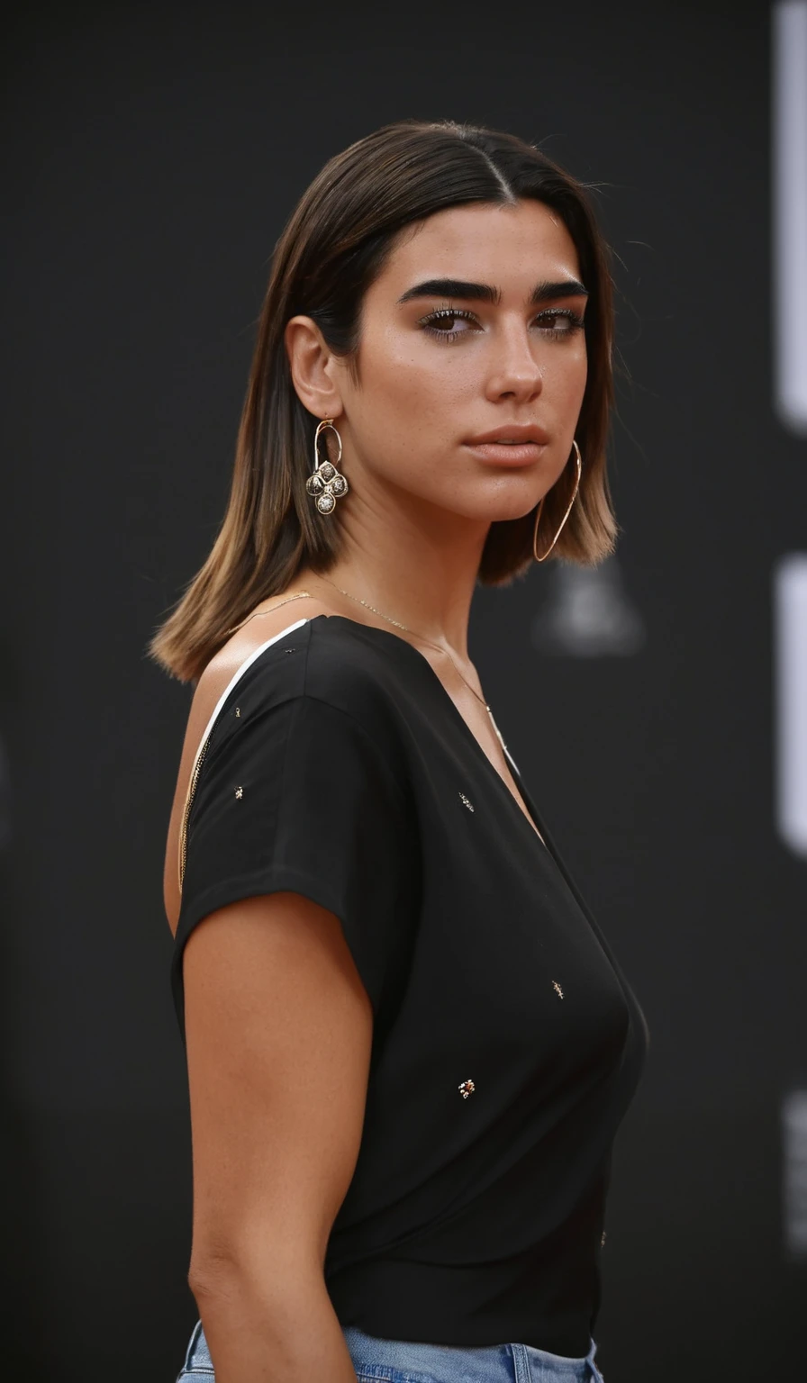  high quality  Erotic portrait  paparazzi photo ,  (gorgeous celebrity , woman, DuaLipa, dua lipa, duxlipa, female, singer, cute, vacation  side background , wet atmospheric , random click, random move photograph  , photorealistic , celebrity , woman ) sunbathing , topless , shiny breast ,shiny sweaty skin , sexualized move, erotic angles, sweaty  flat breas,t celebrity erotic photograph  , fit muscular figure , shiny sweaty skin, hollywood actress , fleshy muscular woman  , ( photorealistic natural lights, depth of field, detailed face , insanely detailed skin texture, hyper detailed features )