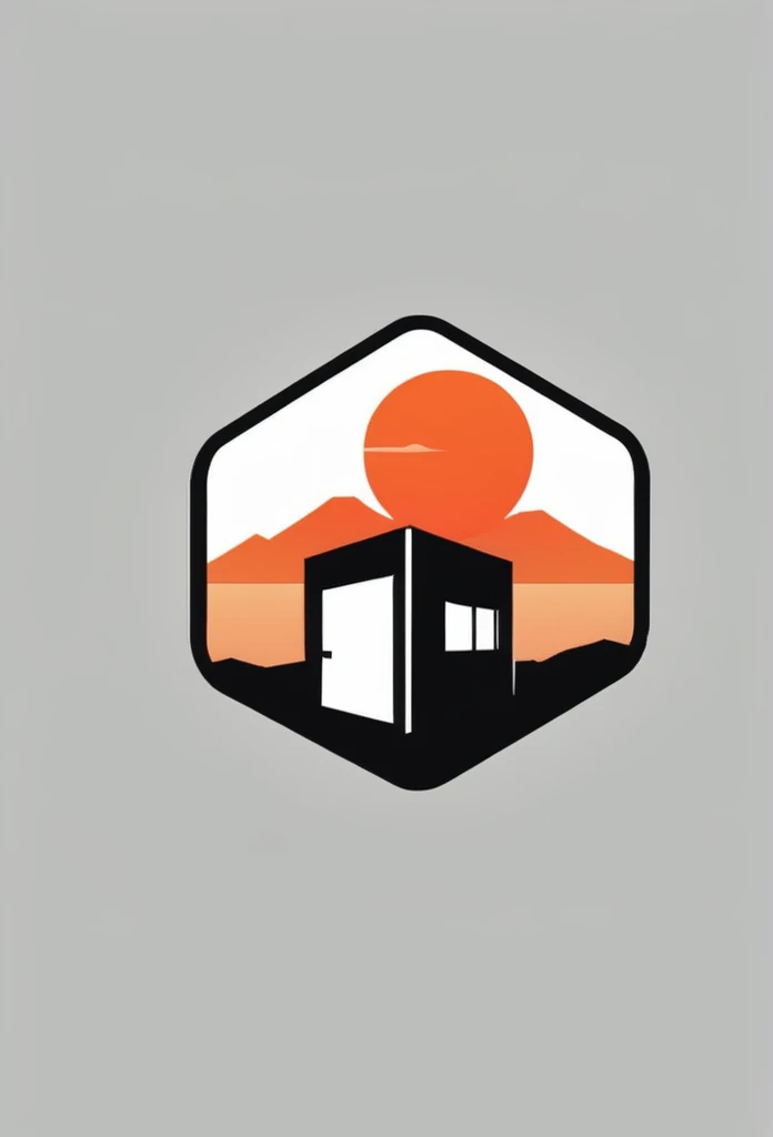 a stylish logo for the construction industry
Logo of a square container that is long next to a Japanese one-story house
Pretty cool
chic and modern design
The orange sunset is withering in the container's design sky
use gray as one's logo
A logo with a cool Japanese-style square container drawn inside a circle-shaped logo
The logo is monotone in white, black and gray
Only the sky above the house is designed to be orange
White background