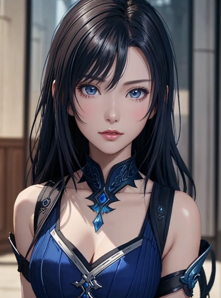 Close up portrait of woman in silver and blue dress, chengwei pan on artstation, by Yang J, detailed fantasy art, Stunning character art, fanart best artstation, epic exquisite character art, Beautiful armor, very detailed Artgerm, Detailed Digital Anime Art, ArtGerm on ArtStation Pixiv, armor girl