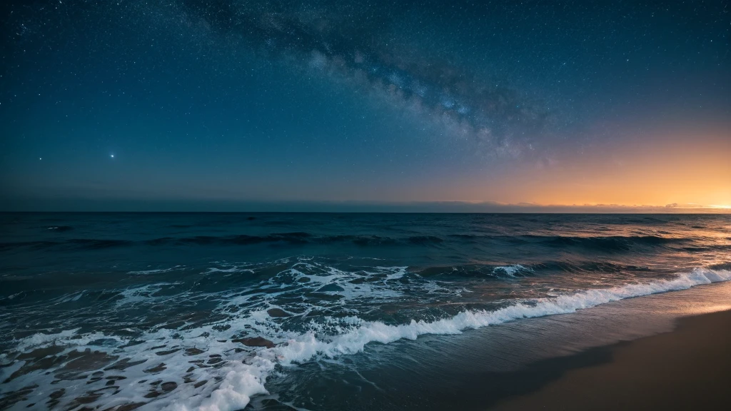 night　Ocean　horizontal line　dark