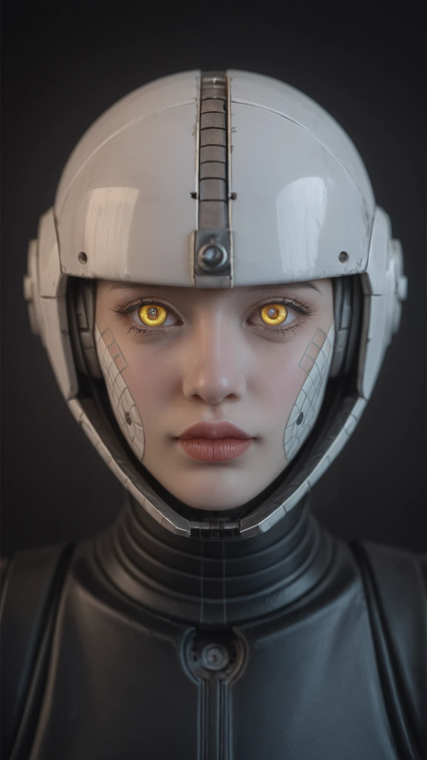 realistic,score_9, score_8_up, score_7_up,
1girl,solo,cowboy shot, robotic figure, prominent  helmet, weathered, rusted, large circular eyes, glowing, enigmatic, haunting, patchwork body, mechanical parts, gears, tubes, aged metals, corroded materials,