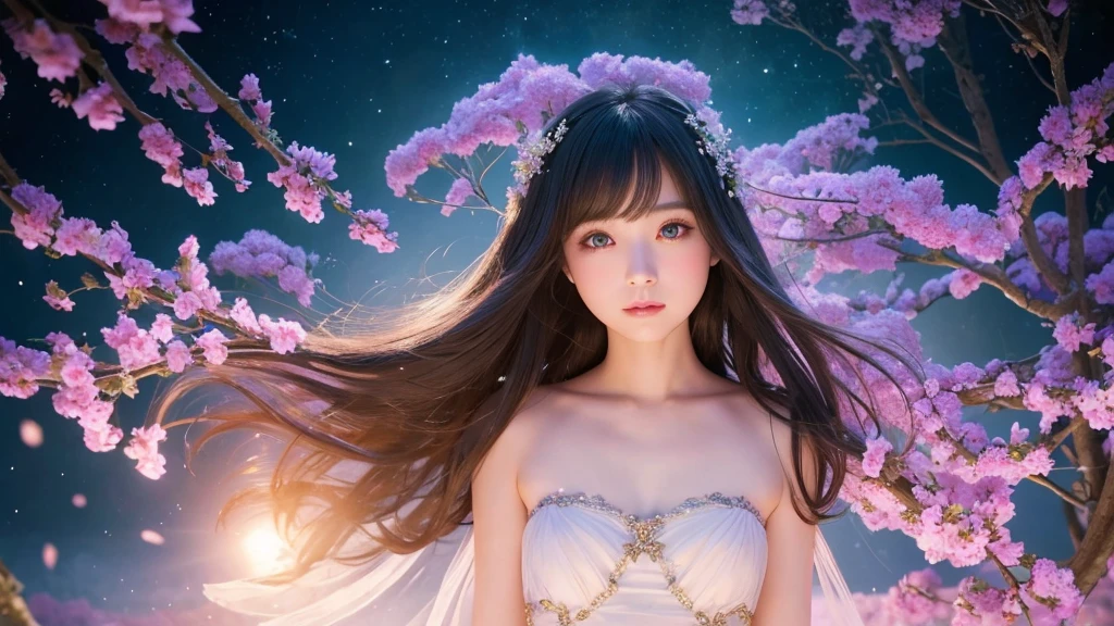 1920×1080、Photogenic reality、Delicate depiction、heaven、Fantasy、A world of light、magic、Wrapped in dazzling light、眩Shiiほどの黄金色の光が降り注ぐ、god々Shii、Fantasy、cute、Beauty、Adult female、Big Eyes、女godの風格、一人の美Shii美の女godの全身の画像を作ってください