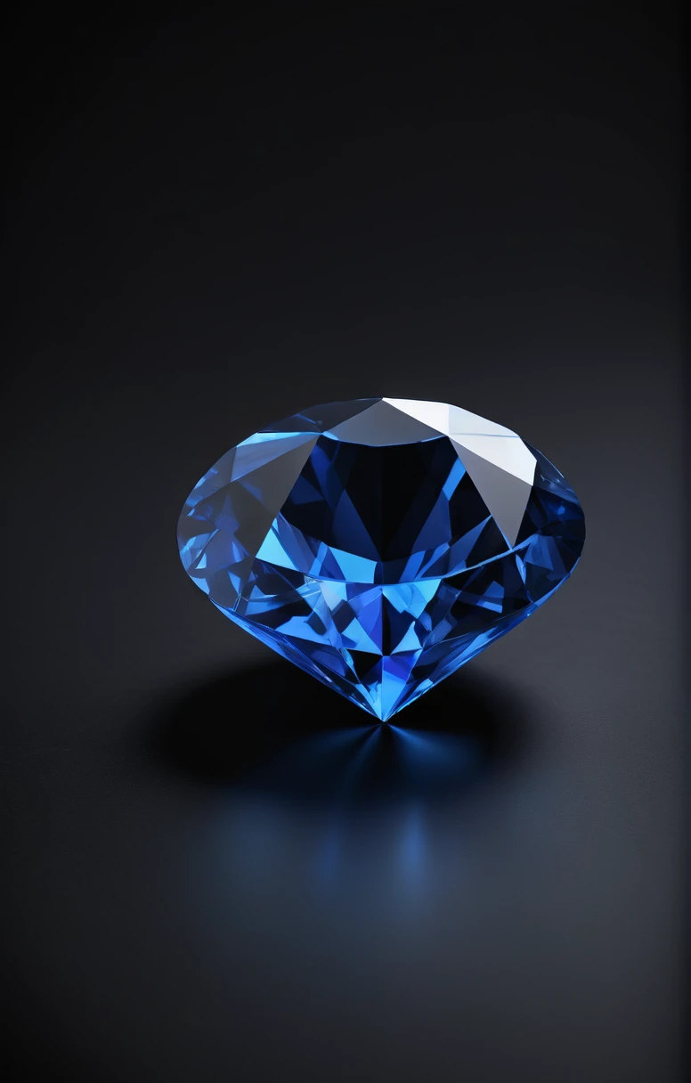 3D sapphire blue icon on black background