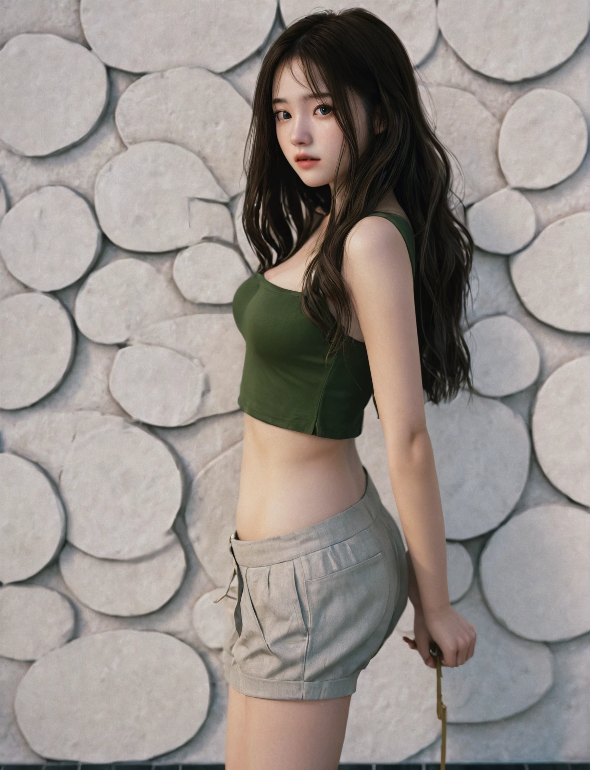 European girl, 18-years old, (realisitic: 1.3), finely detailled, 品質, (Masterpiece artwork: 1.2), (fotorrealisitic: 1.2), (melhor 品質), (skin detailed: 1.3), (details Intricate), dramatic, ray tracing, fot, Bathed in shadows, visual novel, Hopeful, Moonlight, film grain, Kodak gold 200, Depth of field 100mm, flickr