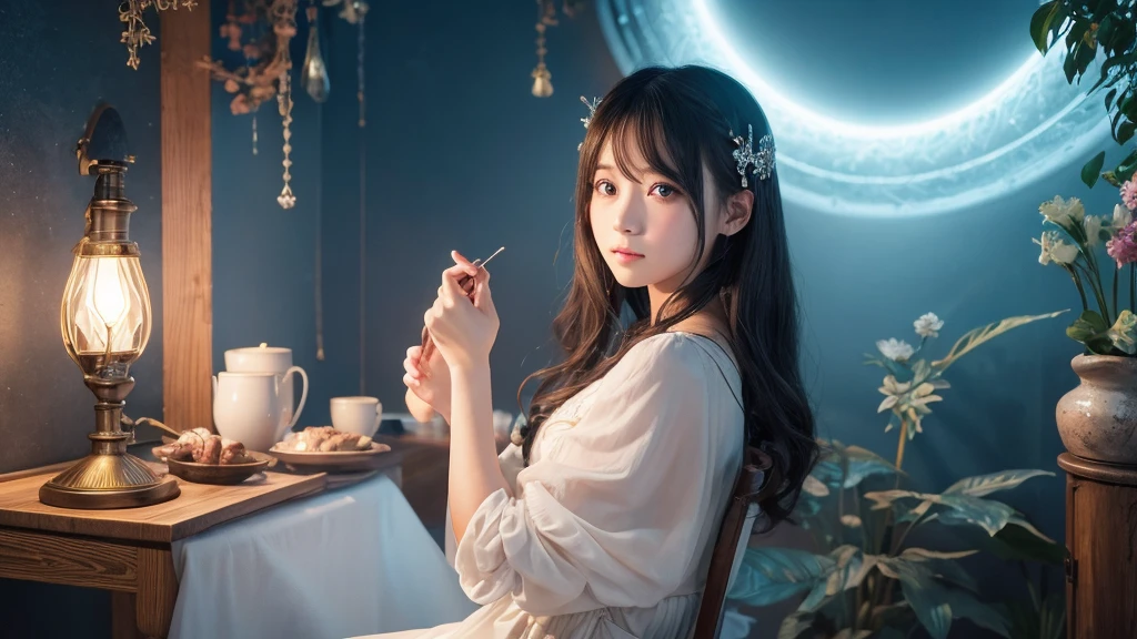 1920×1080、Photogenic reality、Delicate depiction、heaven、Fantasy、A world of light、magic、Wrapped in dazzling light、眩Shiiほどの黄金色の光が降り注ぐ、god々Shii、Fantasy、cute、Beauty、Adult female、Big Eyes、女godの風格、女godの飾り物、一人の美Shii美の女godの全身の画像を作ってください
