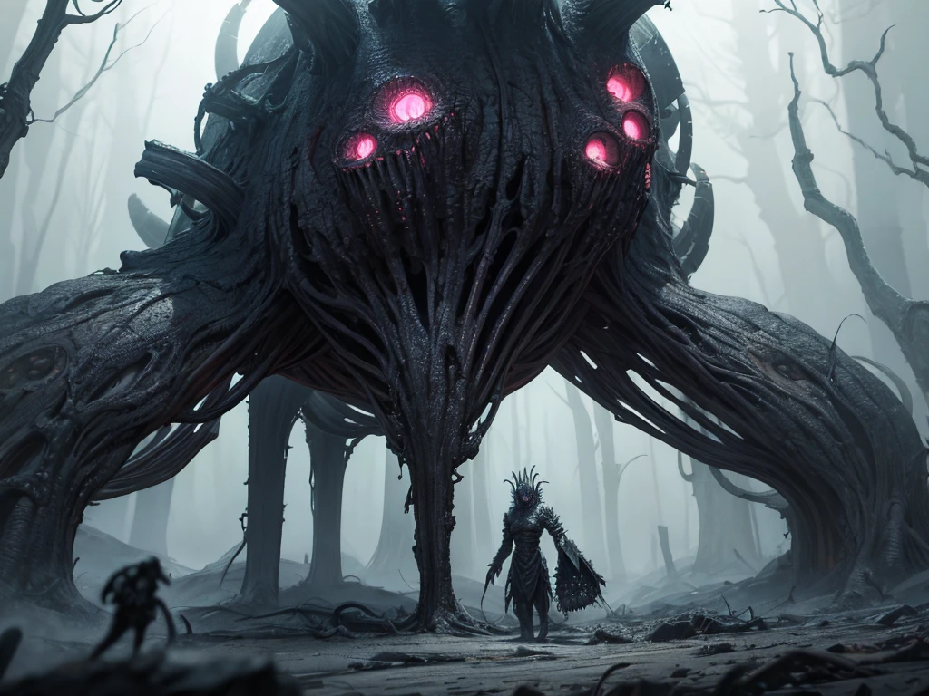 Transform nuts into eerie, horror-themed entities within a nightmarish scene. Utilize dark, atmospheric elements and fractal patterns inspired by the unsettling work of H.R. Giger.