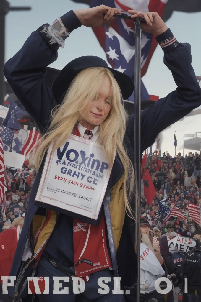 Former US President Donald Trump make america great again victory rally