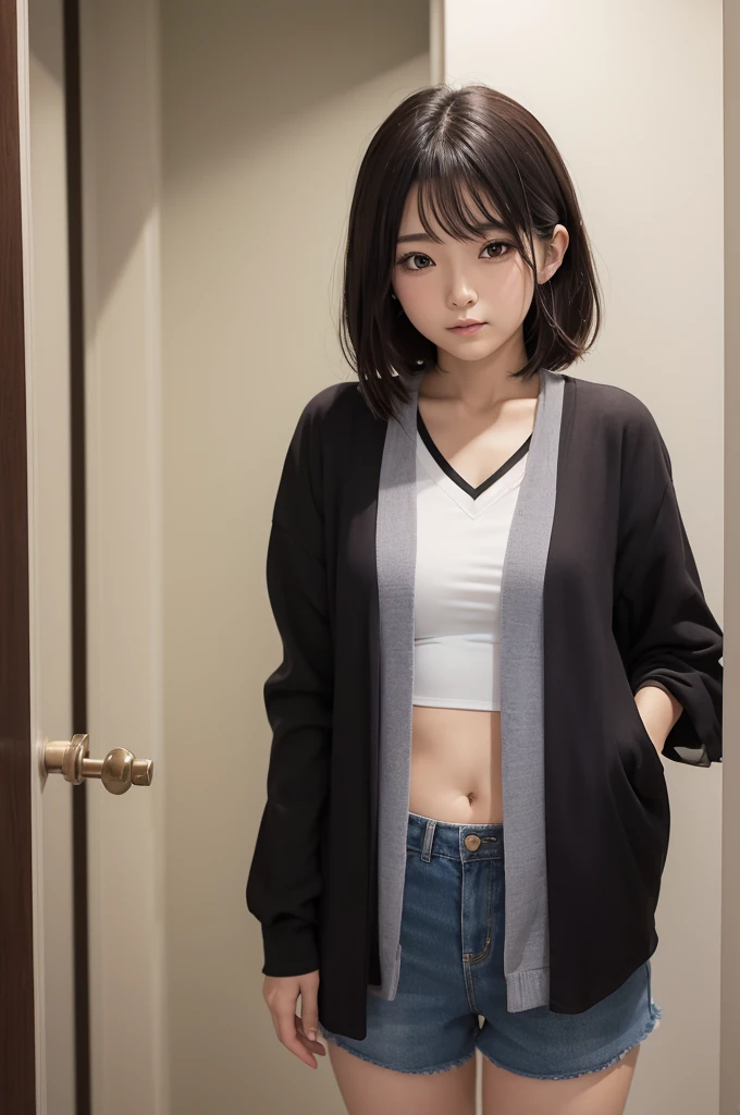 Crie um prompt da Ayane Shirakawa, overflow, com roupa banho no quarto