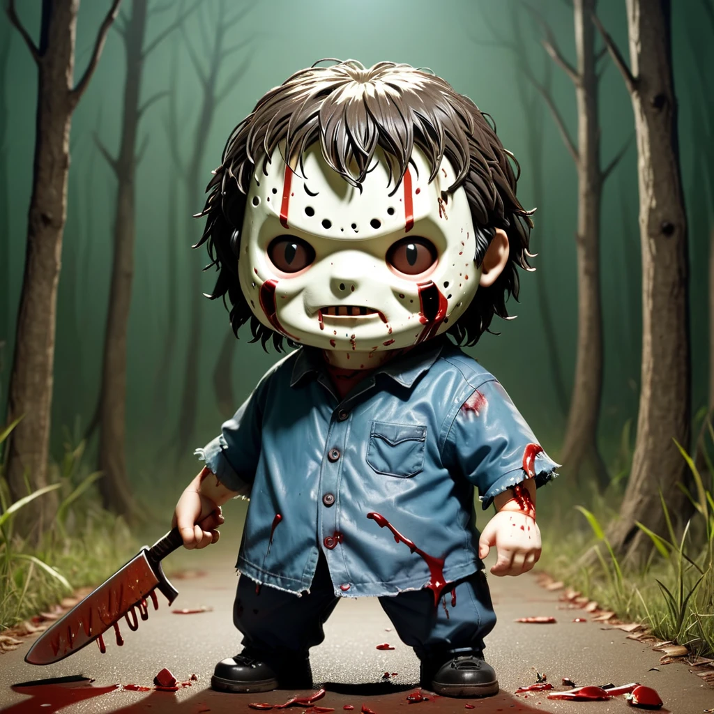 the most famous slashers in horror films in a chibbi version