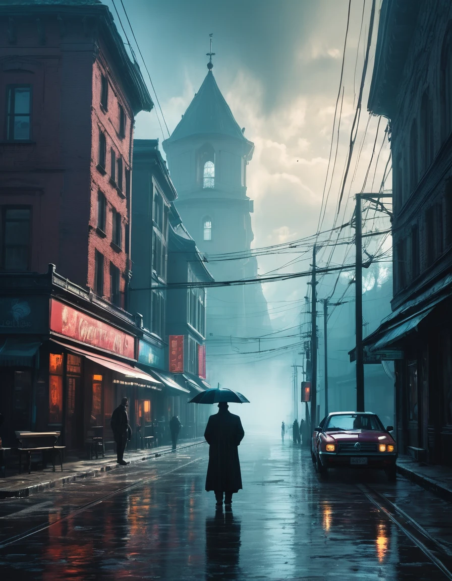 in the style of in the style of volumetric fog, god rays, high contrast, vibrant colors, vivid colors, high saturation, by Greg Rutkowski and Jesper Ejsing and Raymond Swanland and alena aenami, featured on artstation, wide angle, portrait orientation, in a style of GOTHIC  