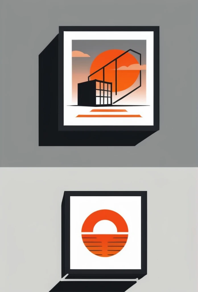 a stylish logo for the construction industry
Logo of a square container that is long next to a Japanese one-story house
Pretty cool
chic and modern design
The orange sunset is withering in the container's design sky
use gray as one's logo
A logo with a cool Japanese-style square container drawn inside a circle-shaped logo
The logo is monotone in white, black and gray
Only the sky above the house is designed to be orange
White background