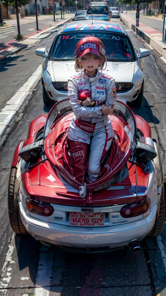 One Woman　Race Queen　Pose for the camera　 Car and me