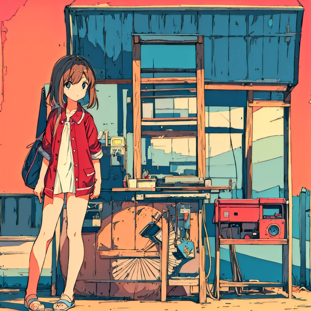Plain background, girl in , simple, summer, nostalgic