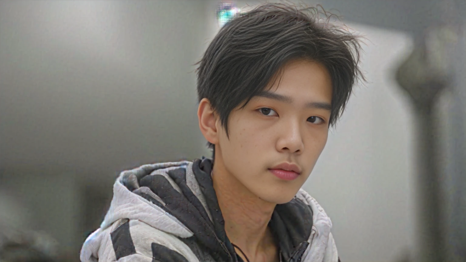 a close up of a person with a hoodie on, cai xukun, macoto takahashi, beautiful androgynous prince, taisho roman, yasumoto oka, sui ishida with black hair, boy has short black hair, arian mark, kousuke oono, kaoru mori, yanjun chengt, delicate androgynous prince