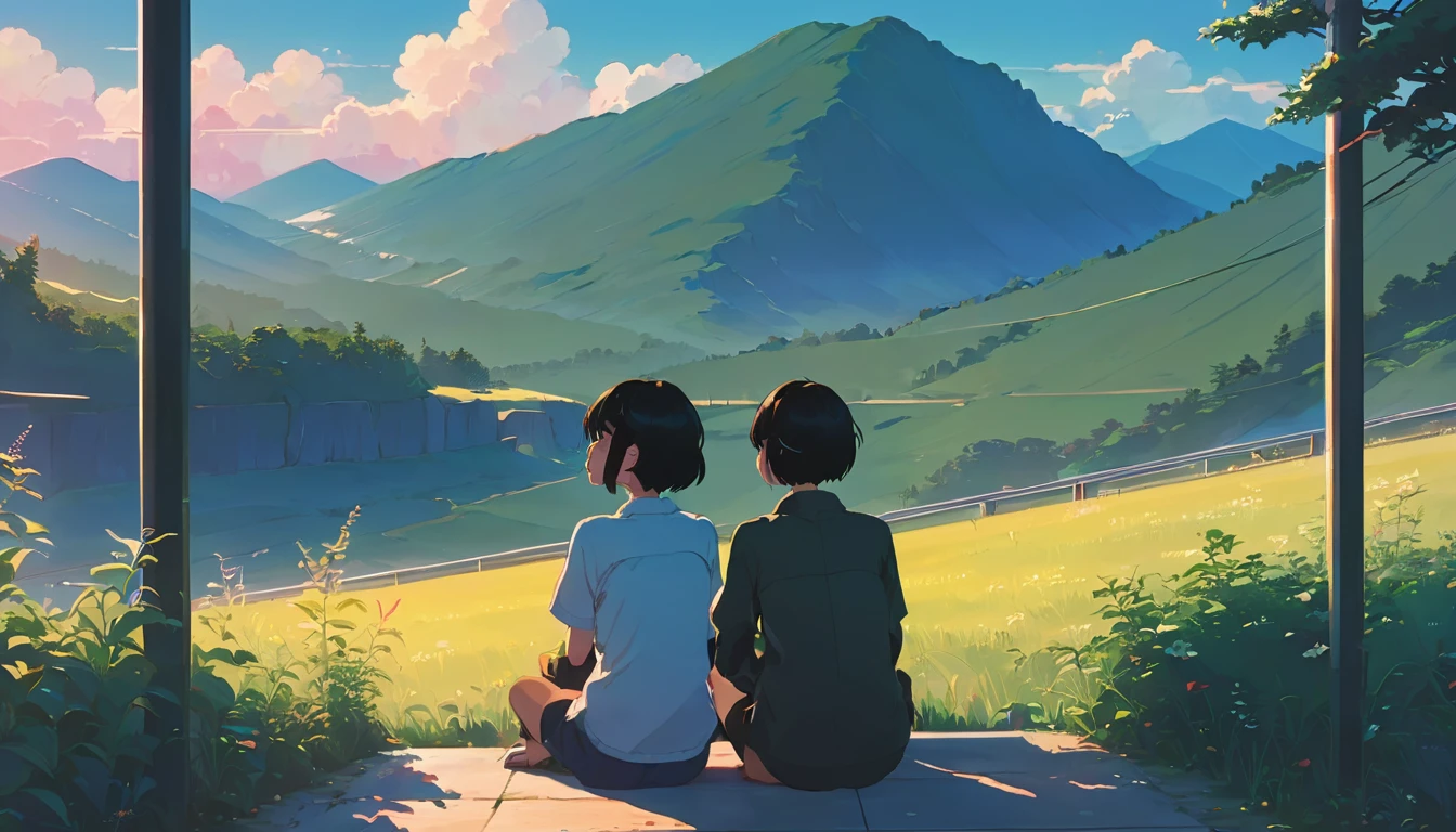 Aesthetic anime style lofi hiphop chill illustration, ((makoto shinkai)), makoto shinkai&#3 background anime full hd, conceptual artwork, tumblr, magical realism, cute anime
