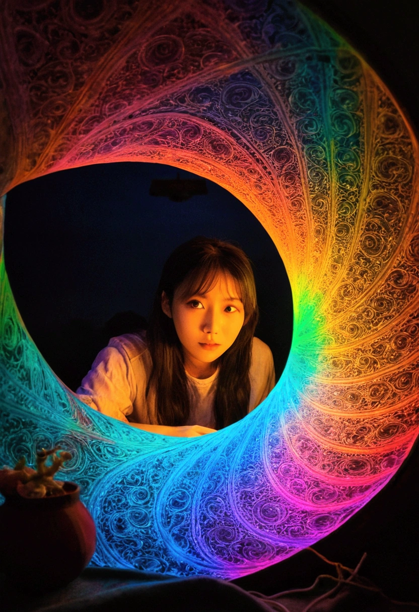 Everyone's secrets inspire all my scenes、I write all my fantasies、Dying in every dream、 Elemental Art、Fluorescent lamp, ral-colorswirl
