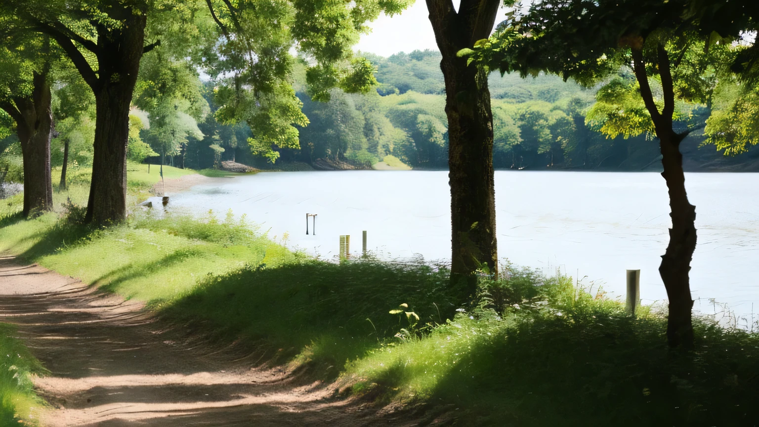 ((best quality)), ((masterpiece)), (detailed),This photo shows a beautiful lake in a forest,Taken on a sunny summer day。Surrounded by green trees,The lake is crystal clear,Reflecting the beautiful scenery of blue sky and white clouds。Svetlin Velinov’s photography style is extremely artistic,Focus on minimalism,Capturing the purity and harmony of nature。
A coniferous forest landscape can be seen in the background,This view of the Siberian taiga adds a sense of depth to the image。Tall pine and fir trees stand erect,Lush foliage,Lots of greenery。Sunlight through the canopy,Spreading mottled light and shadow,Adding a mysterious and quiet atmosphere to the forest。Green trees around the lake reflect the water,Make the overall picture more vivid and harmonious。
The lake in the foreground acts like a mirror,Quietly showing the beauty of nature,Gives people a sense of peace and tranquility。The lake water ripples gently in the breeze,Occasionally, traces of fish swimming can be seen on the water surface.。Natural arrangement of shore stones by the lake,some covered with moss,Look simple and natural。On the grass by the lake,Dotted with colorful wildflowers,It adds a touch of liveliness and vitality to the whole picture。