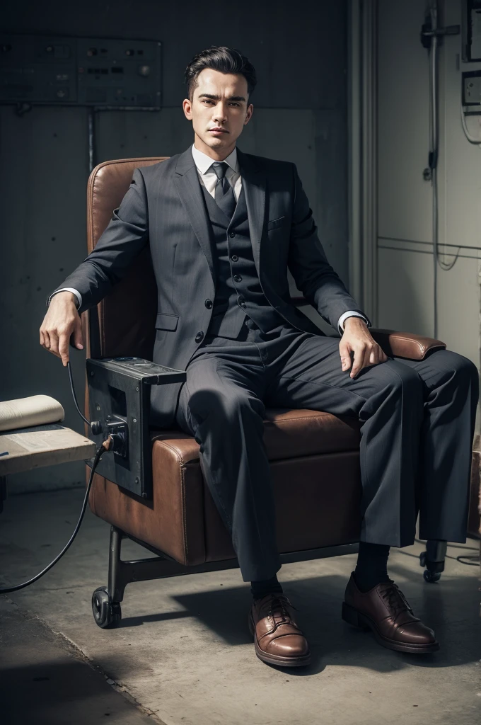 man in electric chair