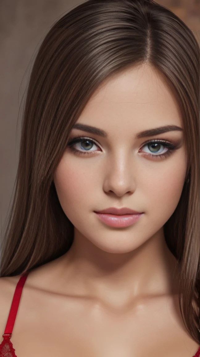(Best quality,4K,A high resolution),ultra detailed,realistic,drove well,red thong,beautiful detailed face,beautiful detailed eyes,beautiful detailed lips,Long eyelashes,bubble butt,20 year old Polish girl.,middle:Oil painting,soft brush strokes,bright colors,warm lighting,romantic atmosphere