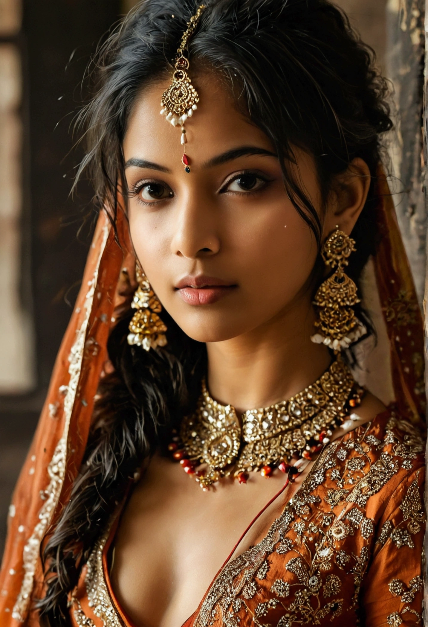 An Indian girl perfect figure mid and ass in kurta aand trousers