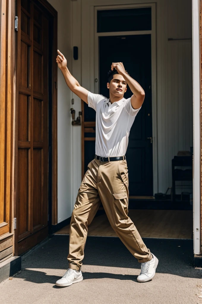 Create a video ,Handsome young man dancing