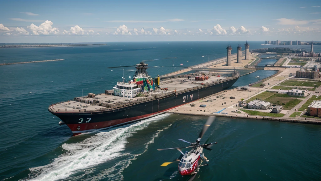 Everyone is panicking that the Russian port has been hit by a Ukrainian Mi-8 helicopter attack