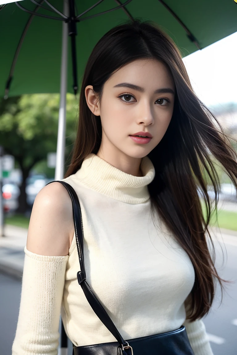 (Colossal tits、Turtleneck knitwear、Shoulder bag)、(top-quality,​masterpiece:1.3,超A high resolution,),(ultra-detailliert,Caustics),(Photorealsitic:1.4,RAW shooting,)Ultra-realistic capture,A highly detailed,high-definition16Kfor human skin、 Skin texture is natural、、The skin looks healthy with an even tone、 Use natural light and color,One Woman,japanes,,kawaii,A dark-haired,Middle hair,(depth of fields、chromatic abberation、、Wide range of lighting、Natural Shading、)、(Hair swaying in the wind:1.2)、Streets of Tokyo
