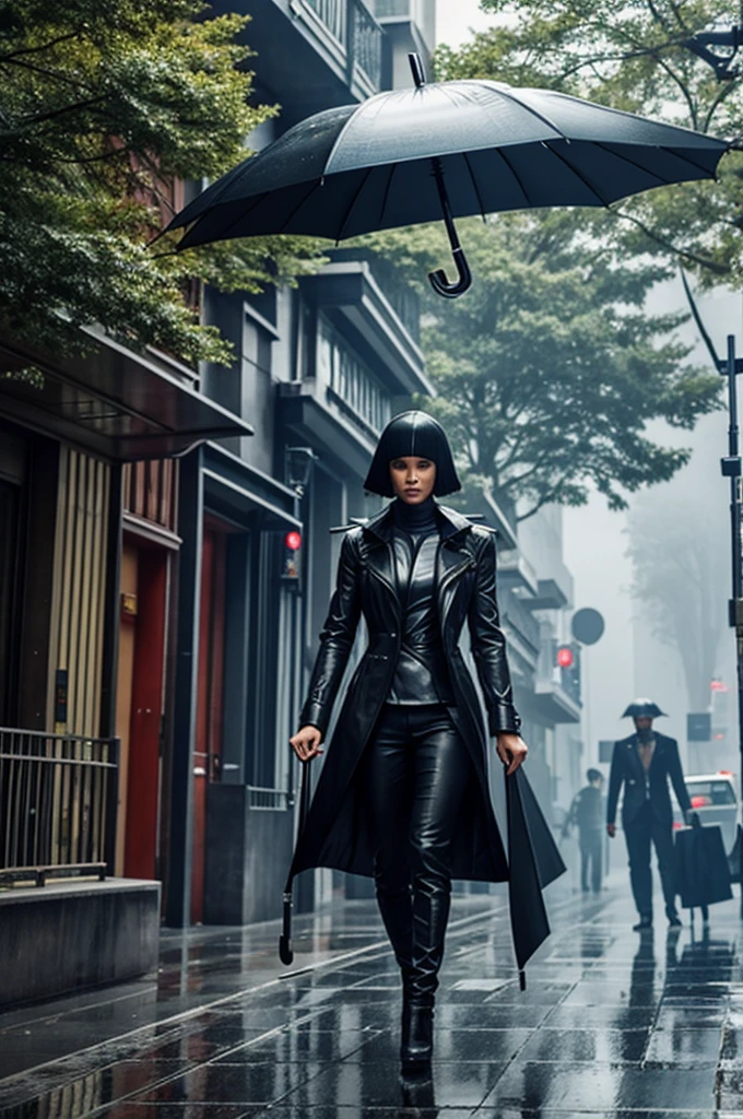 Futuristic umbrella weaponry