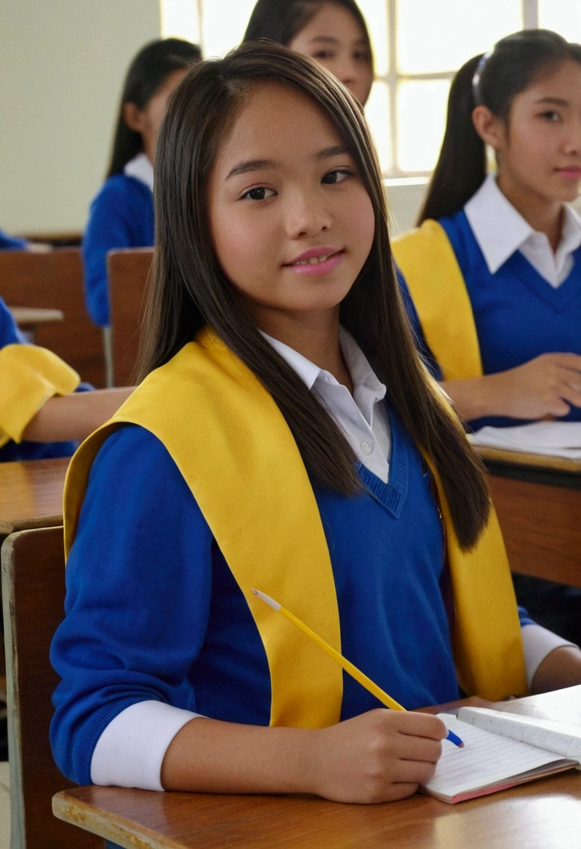 Filipina teen girl student. No panty spreading legs at class