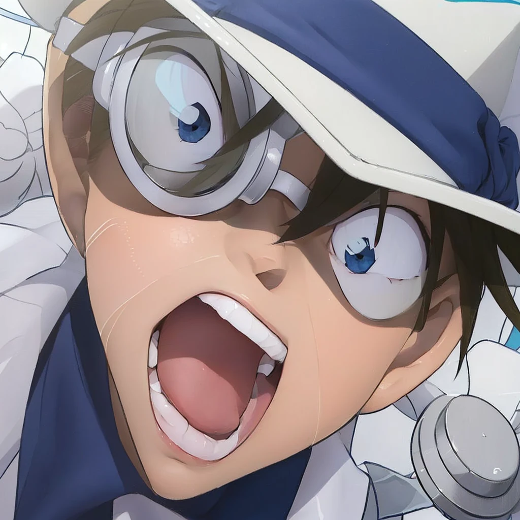 Anime characters in hats, With a surprised look, up close shot Shinji aramaki, 2D Animation, Ganga Otaku, Gyro Zeppeli, Cel-shaded anime, Shinji, safebooru anime images, Nagatoro, akiyuki shinbou, shinichi sakamoto, 2D Animation style
