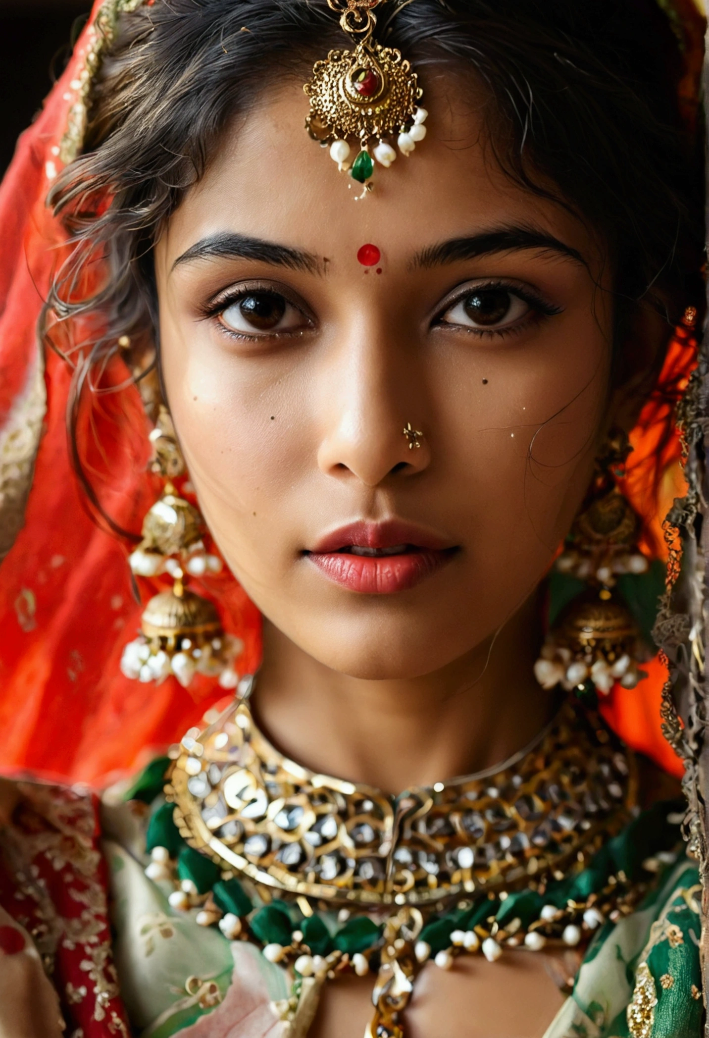 An Indian girl cute face perfect figure mid and ass in kurta aand trousers removing clothes
