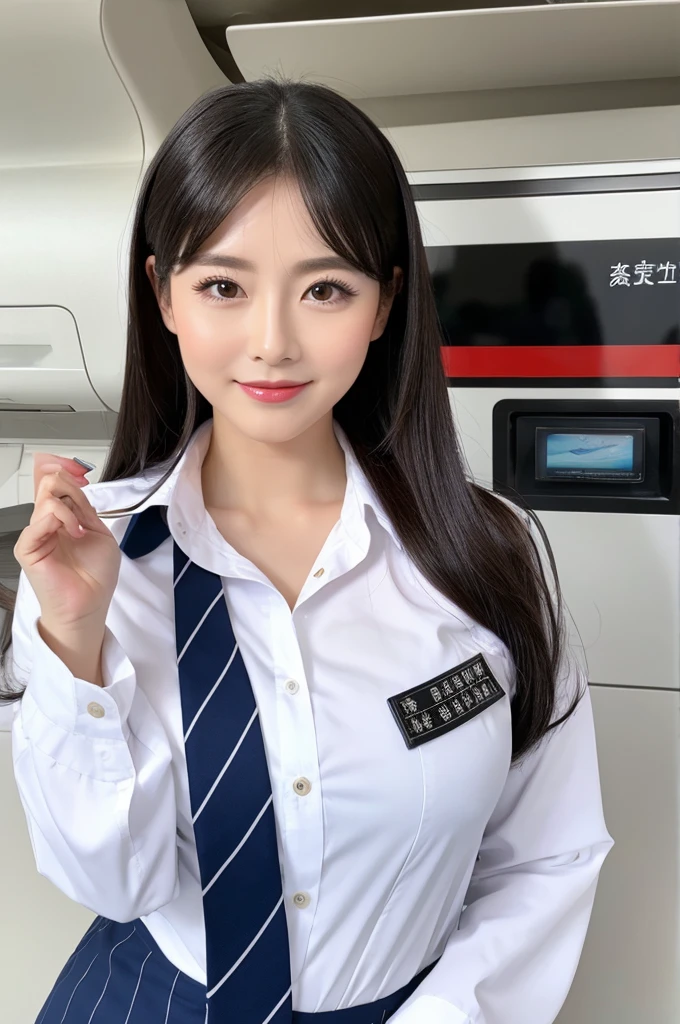 Masterpiece, best quality, perfect face ,white face,air hostess sexy girl