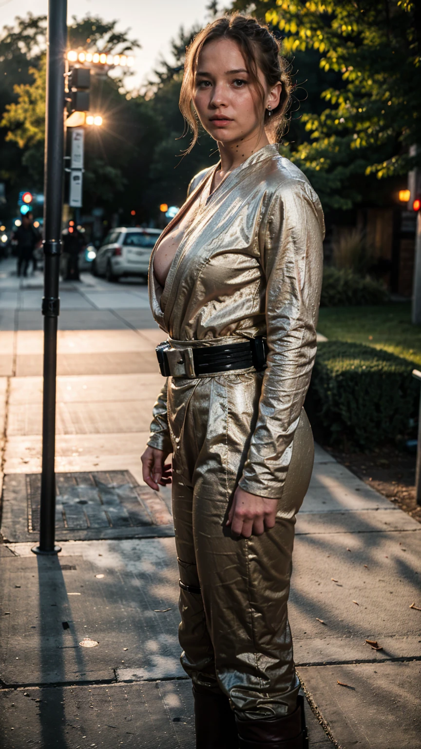 (masterpiece), (solo character), (photorealistic:1.4), ),(best quality), (epiCRealLife), (Jennifer Lawrence jedi), (large ), (lora:epiCFlashPhoto),(flashphoto), (Jennifer Lawrence in Star Wars Jedi outfit), (in jedioutfit), (flash photography), (Star Wars outdoor), (from side)