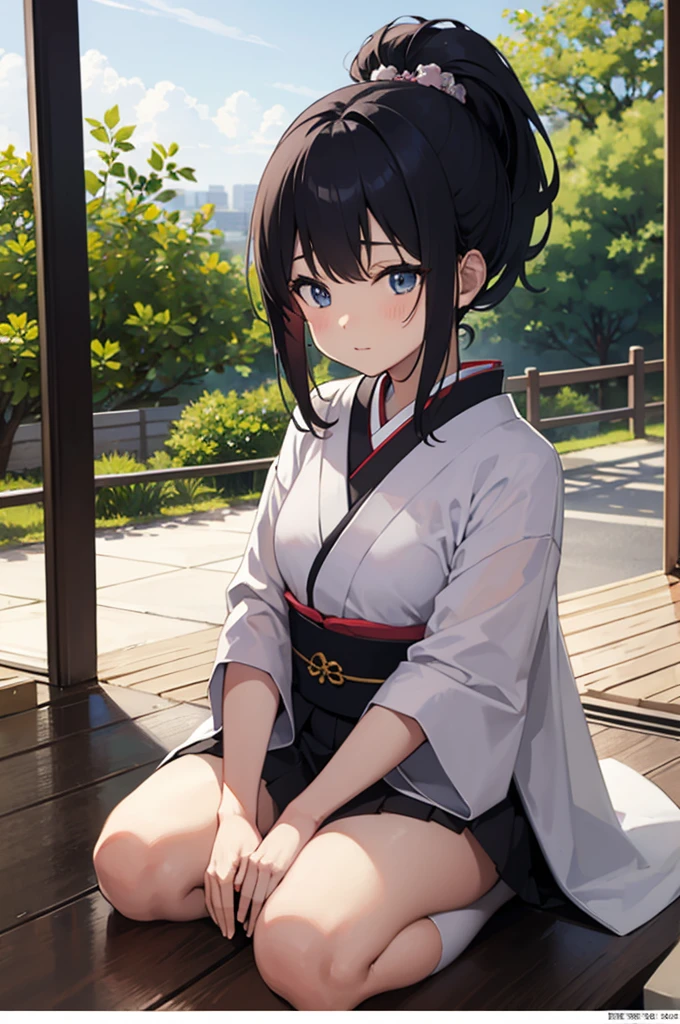((1girl, solo)), beautiful body, (perfect anatomy, perfect body, perfect hands, perfect legs), nice hands, natural proportions, sexy body, large breasts, sitting, crossed legs BREAK 

((extremely detailed face)), blue eyes, (beautiful detailed eyes:1.6), (realistic pupils, realistic iris:1), expressive eyes, ((looking at viewer)), (clear eyes:1.3), (hyperrealistic:1.2), (detailed skin texture:1.2), smooth skin, black hair, blunt bangs, (detailed lips:1.2), (attractive lips:1.1), (glossy lips:1.1), smile, parted lips, perfect face, perfect eyes BREAK

black kimono, short kimono, cleavage, long sleeves, choker, white obi, sash, thighs BREAK

(masterpiece:1.5), anime-style, top quality, best quality, (beautiful and aesthetic:1.2), (ultra detail:1.5), Ultra-detailed depiction, Ultra-precise depiction, extremely detailed 8k illustration, high resolution, (highly detailed shading:1.2), (realistic lighting:1.4), perfect lighting, vibrant colors, dynamic tones, striking hues, 8k, absurd resolution, perfect shadows, hdr, UHD, ambient lighting, realistic, ultra-realistic, photo realistic, highly detailed, rich detail, luminous colors, fine texture, intricate design, professional illustration, (soft light:1.2), (illustration:0.7)