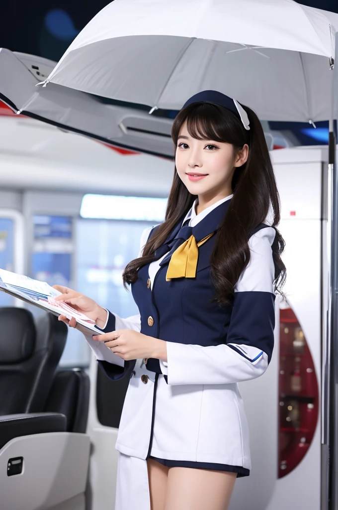 Masterpiece, best quality, perfect face ,white face,air hostess sexy girl