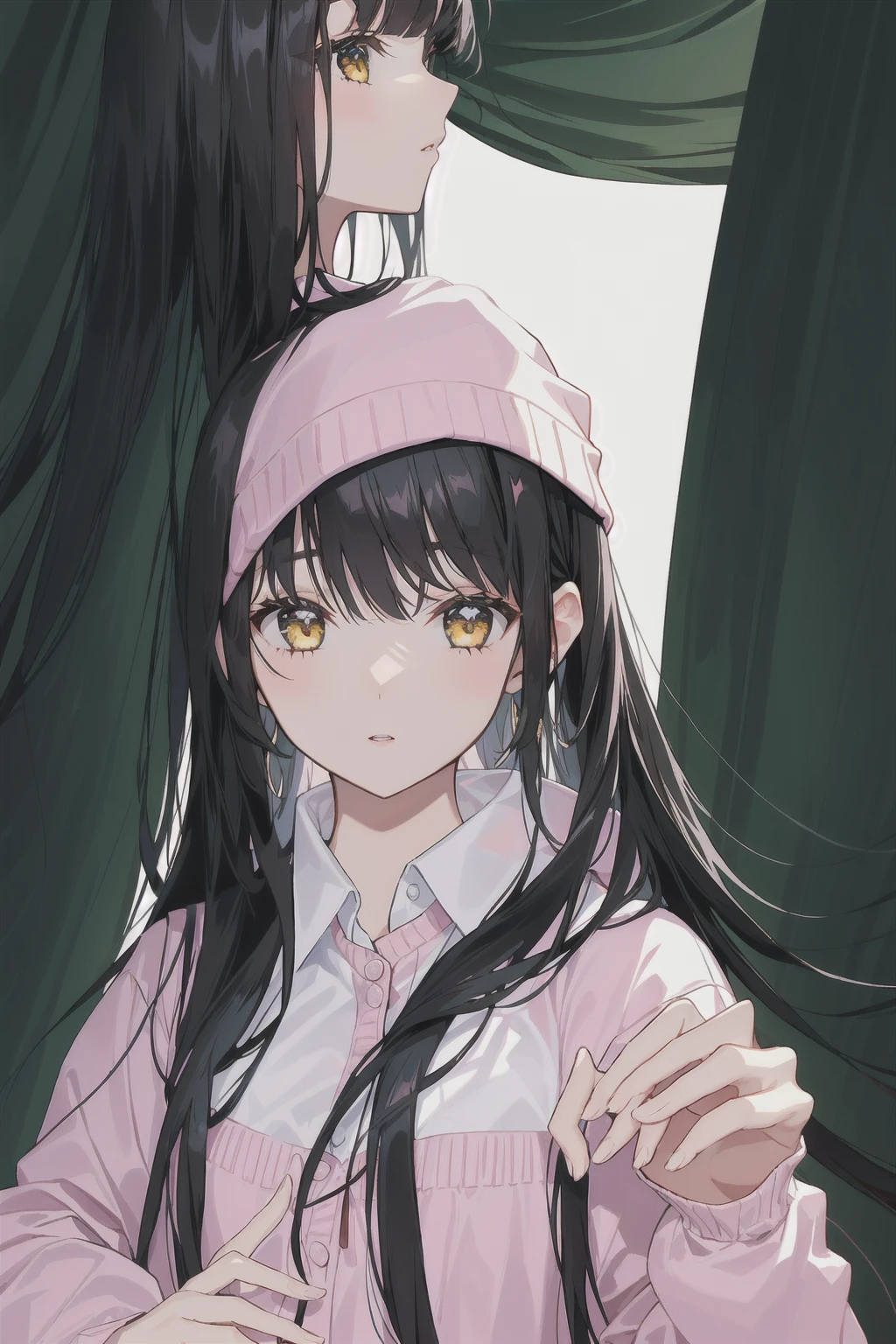 girl, long black hair