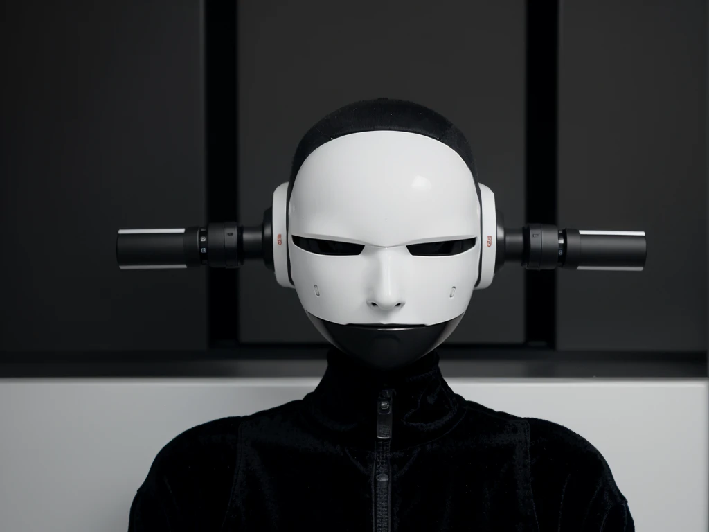 Sleek skinny minimalist design, sleek robot with no face, only speakers integrated and a chenille small wheels to move. Black sleek minimalist skinny design . Chatgpt logo on it it. CGR written on it. Tall humanoid androgynous look. Electrical wheels scrapped on face.